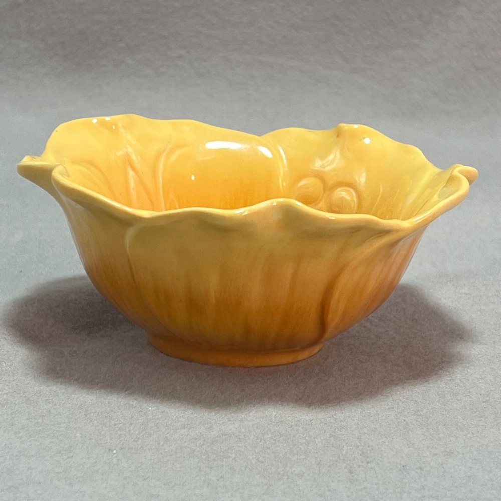 Grasslands Road Petals Bowl Yellow Ceramic Open Flower Spring Dessert Trinket - Picture 2 of 7